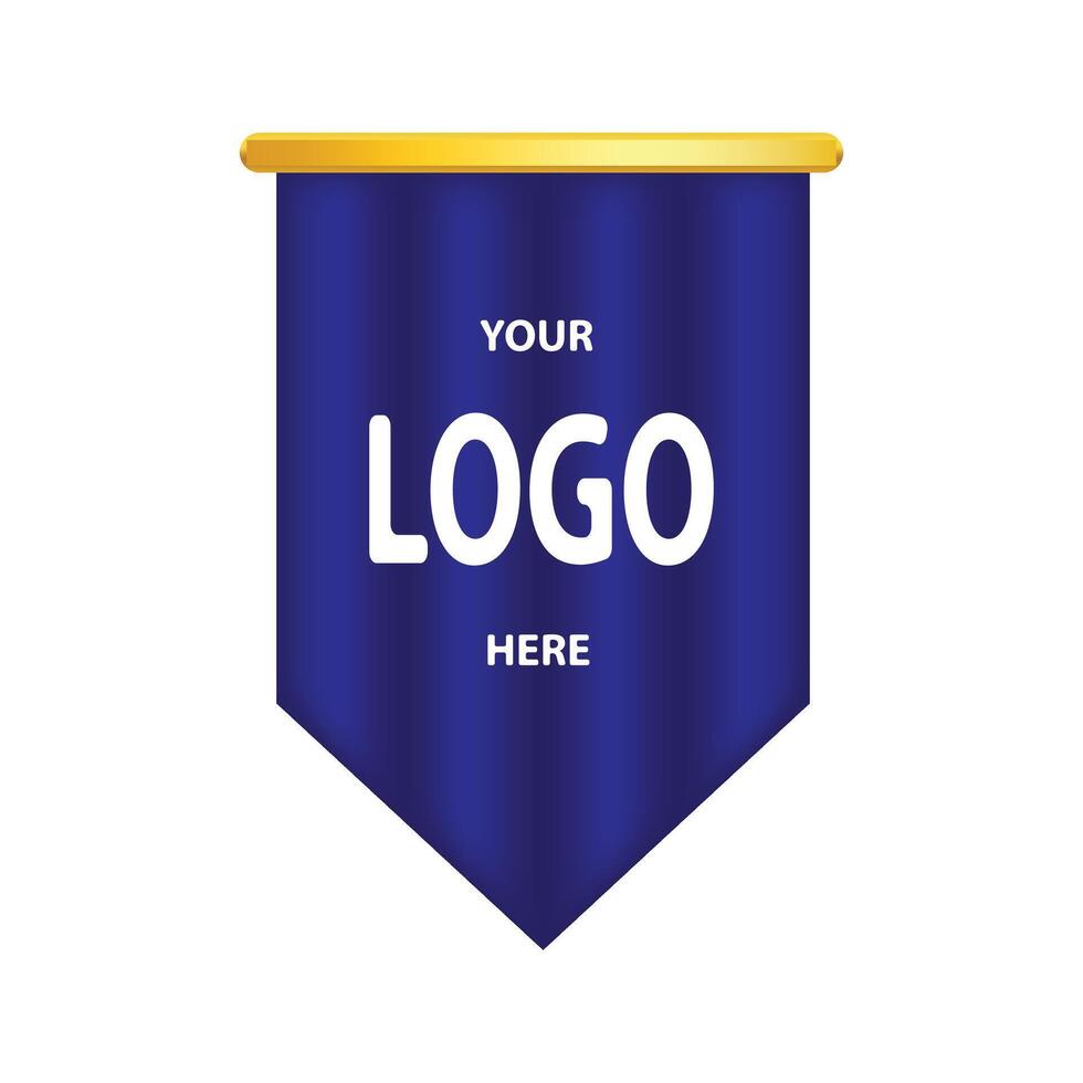 A blue fabric banner featuring a placeholder design for customized logo or text. Perfect for branding, events, and promotional uses vector