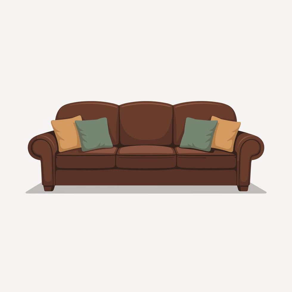 Minimalist Sofa Setup Featuring Soft Pillows vector