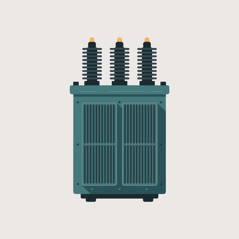 Stylized Power Transformer in Industrial Setting vector