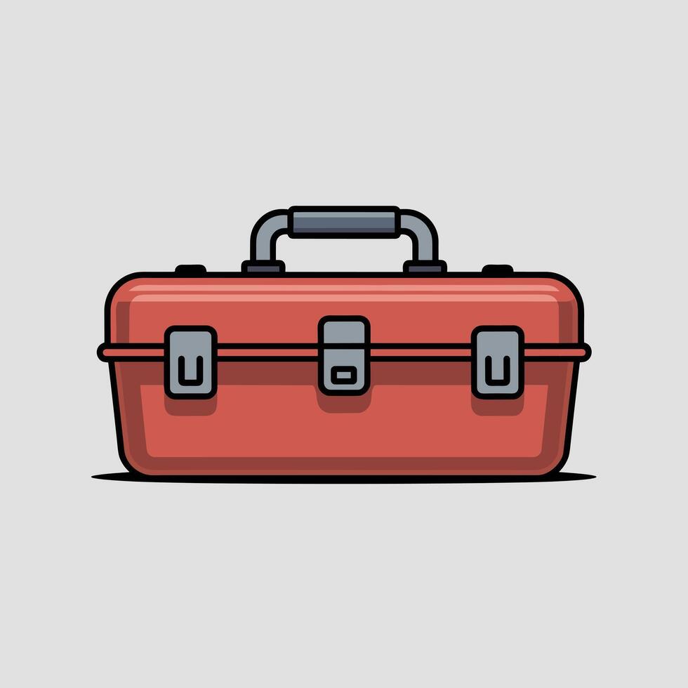 Flat-Style Metal Toolbox in Industrial Design vector