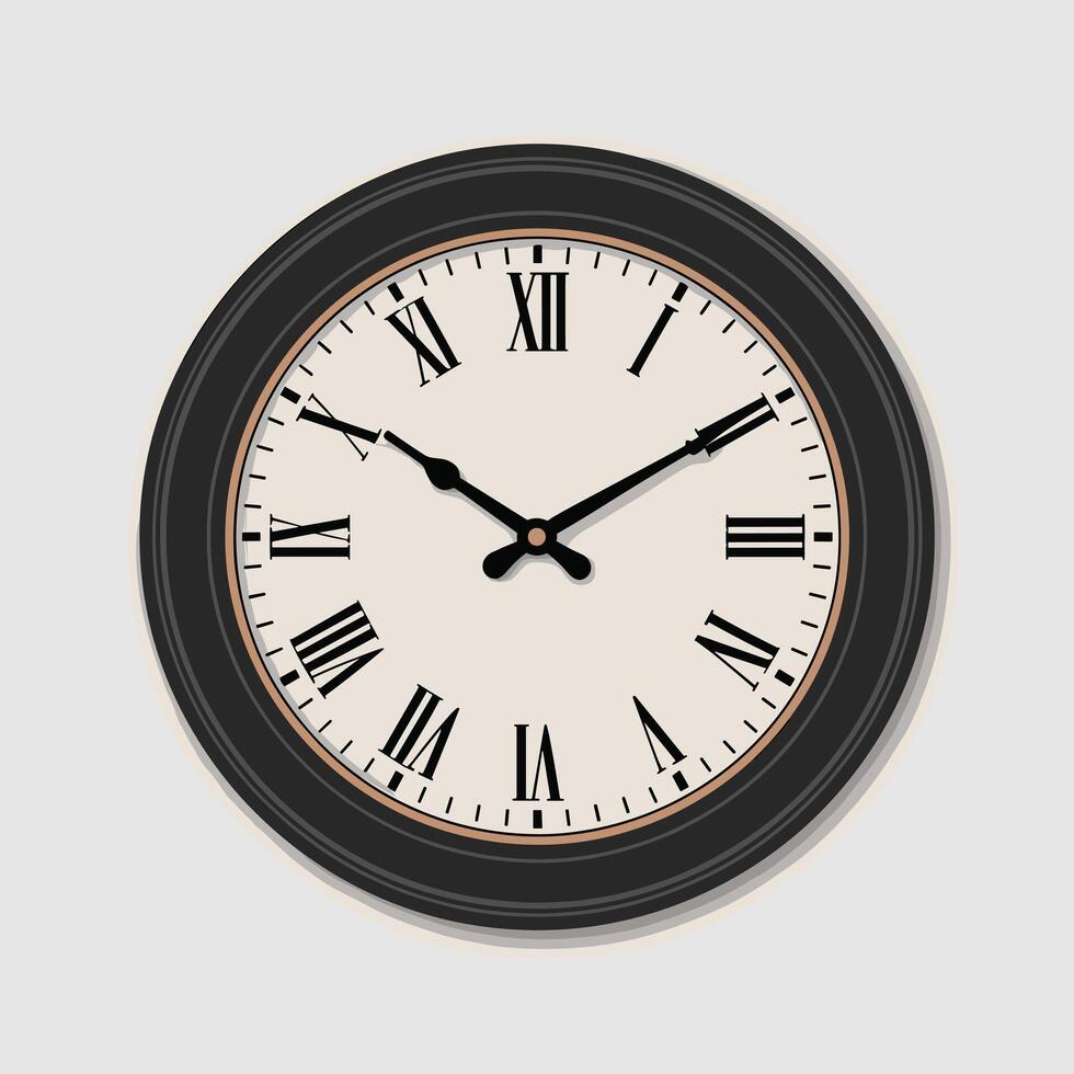 Elegant Wall Setup with Framed Pictures and a Clock vector