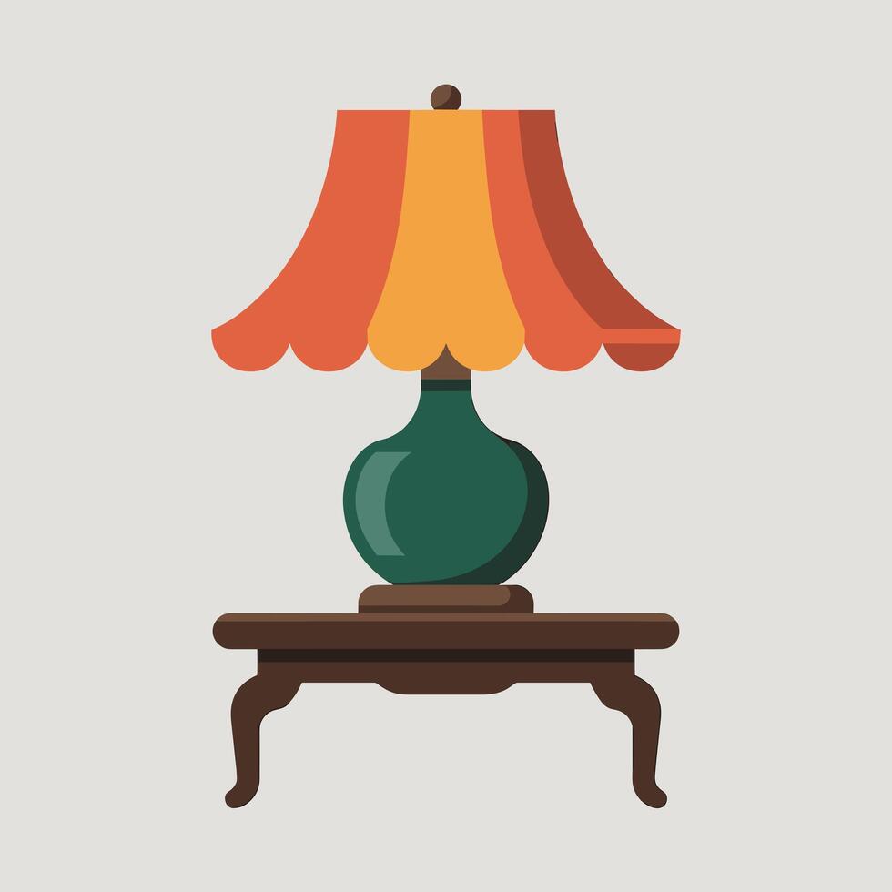 Minimalist Interior Scene Featuring a Table Lamp vector