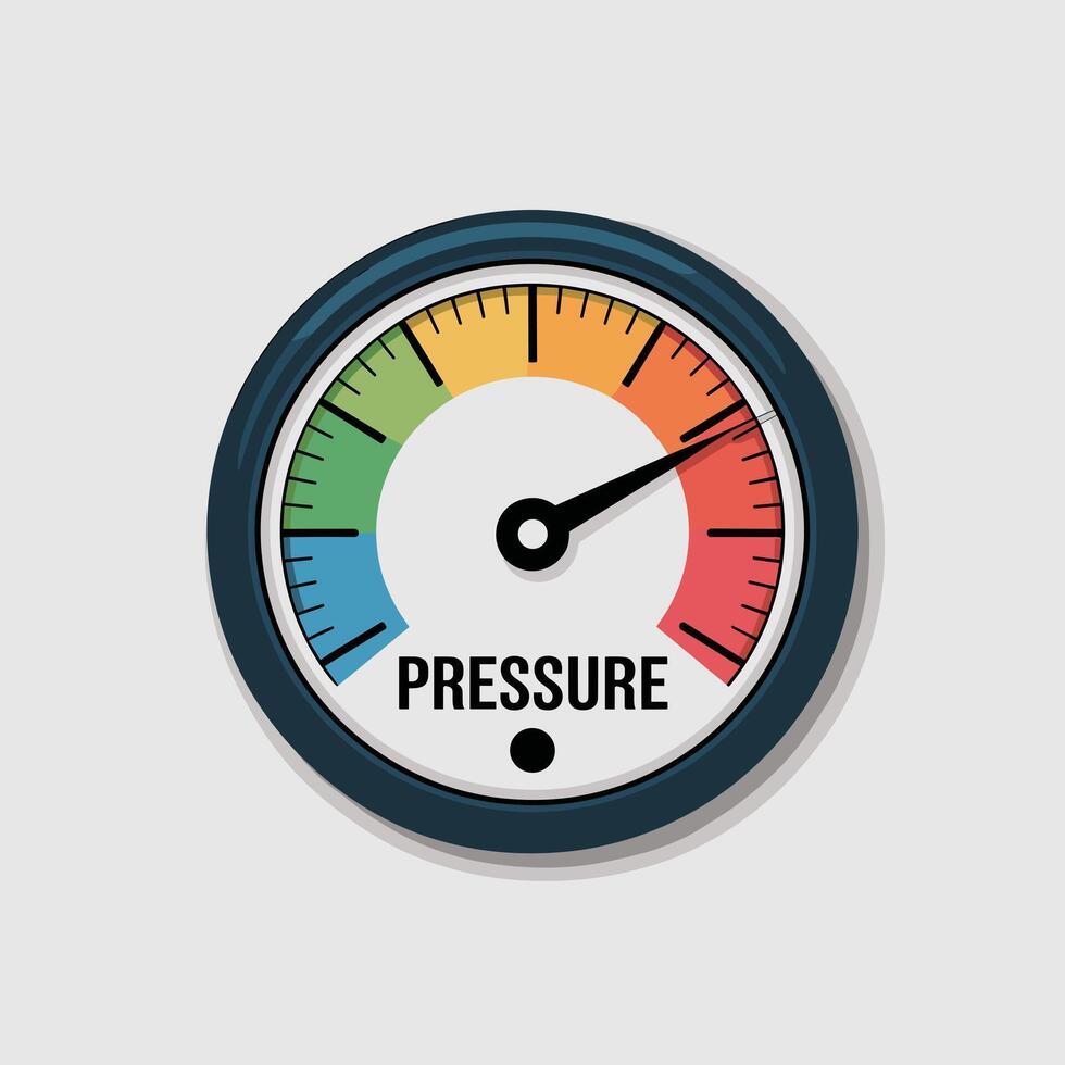 Stylized Industrial Gauge Showing Pressure Levels vector