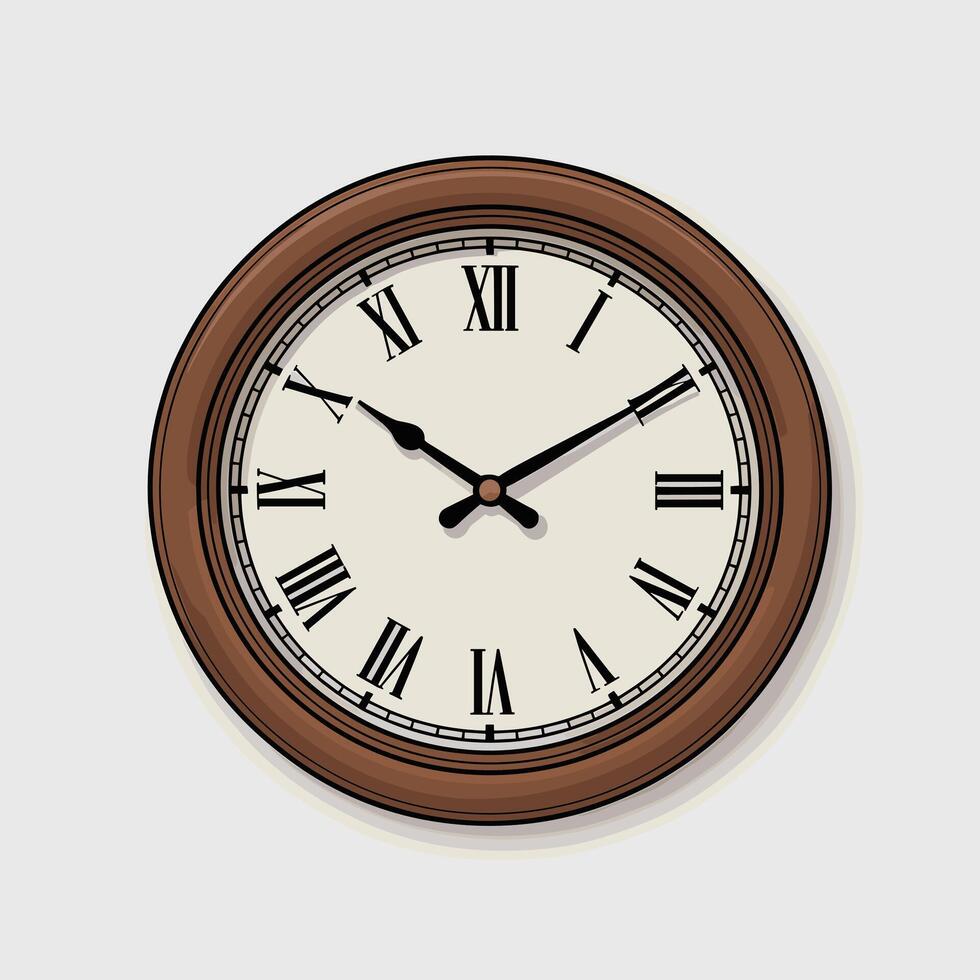 Minimalist Wall Display with Clock and Hanging Art vector