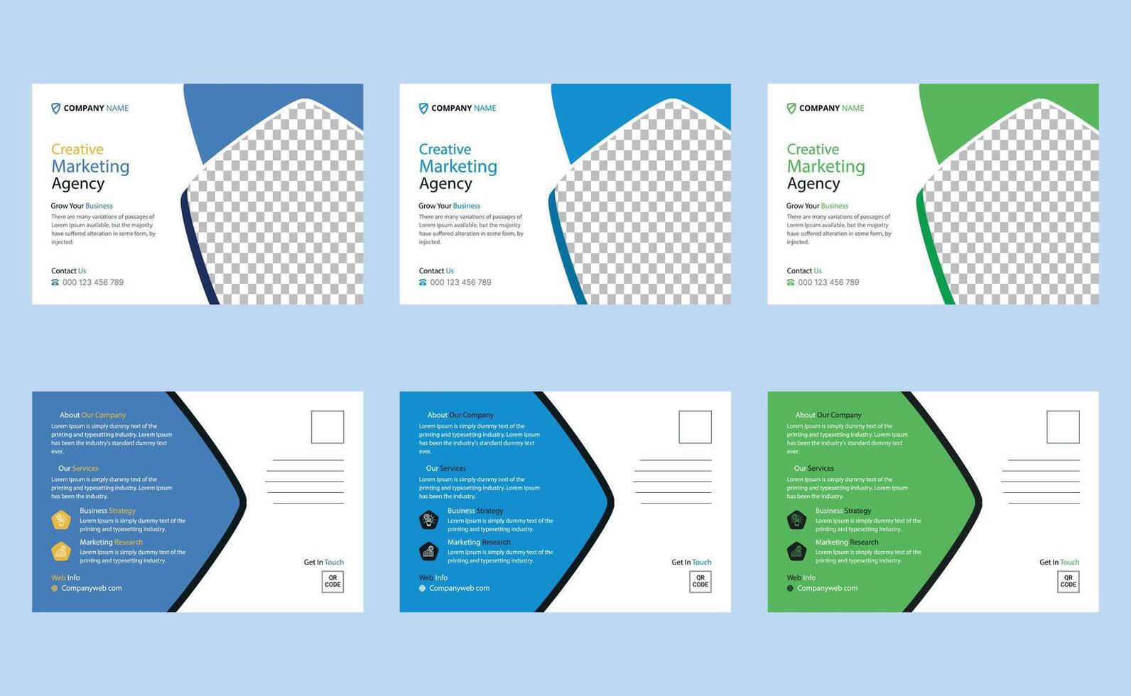 Editable clean creative modern corporate professional company business digital marketing agency postcard template design. vector