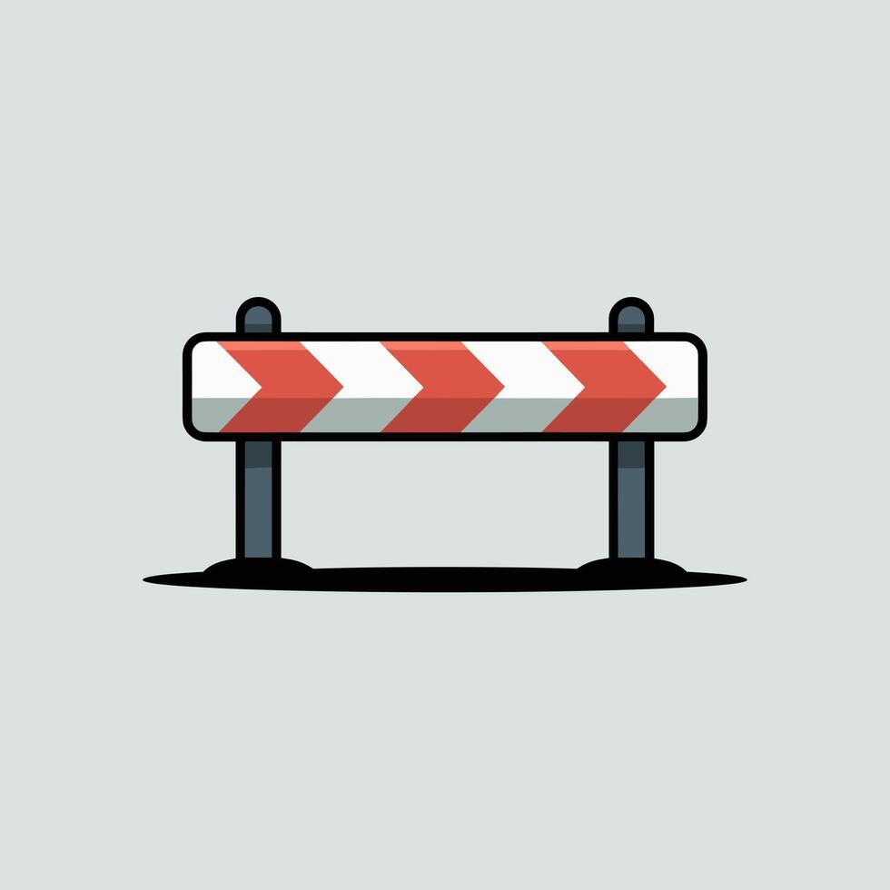 Flat-Style Safety Barrier with Striped Pattern vector