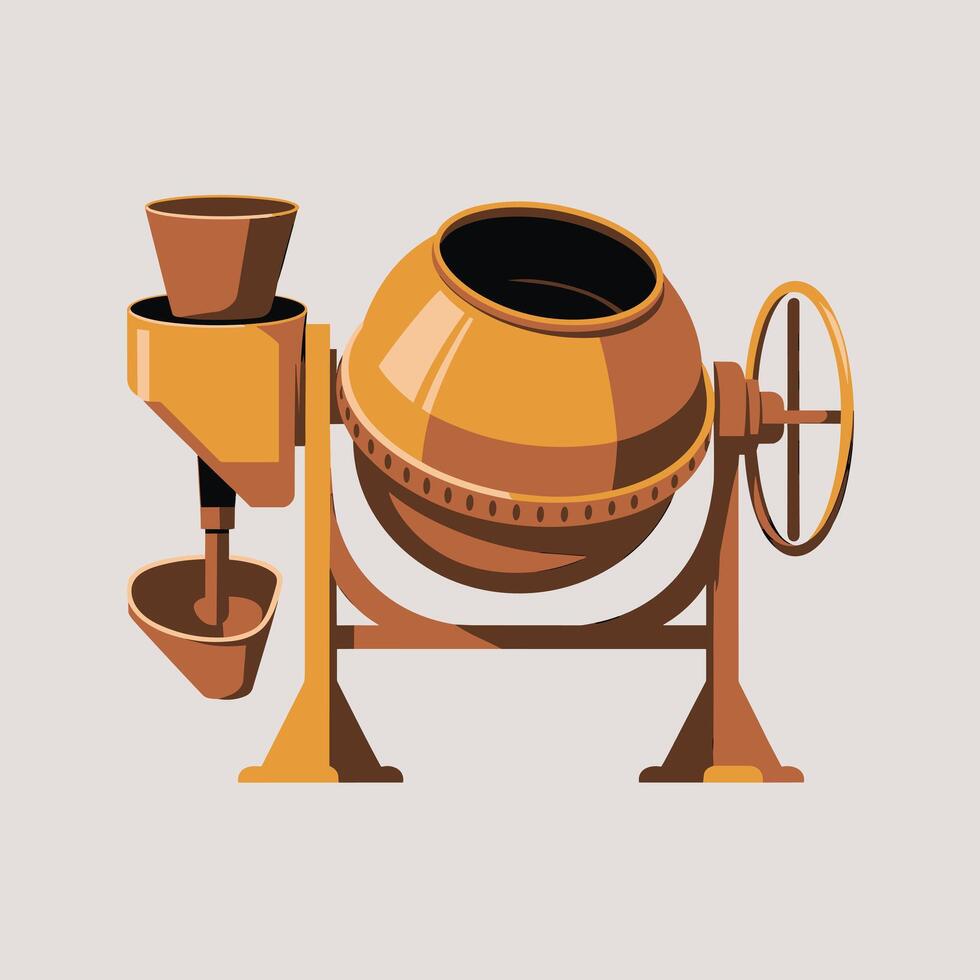 Minimalist Cement Mixer for Construction Work vector