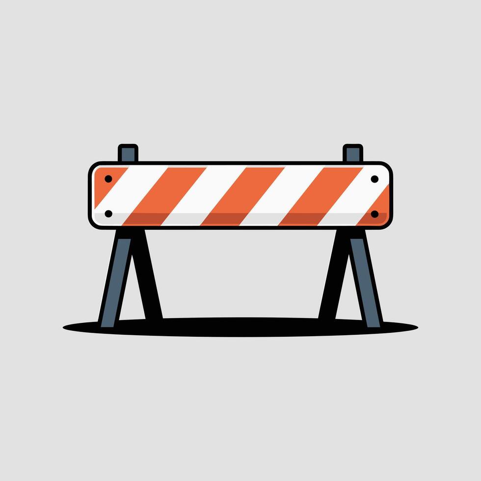Flat Illustration of a Road Barrier on White Background vector