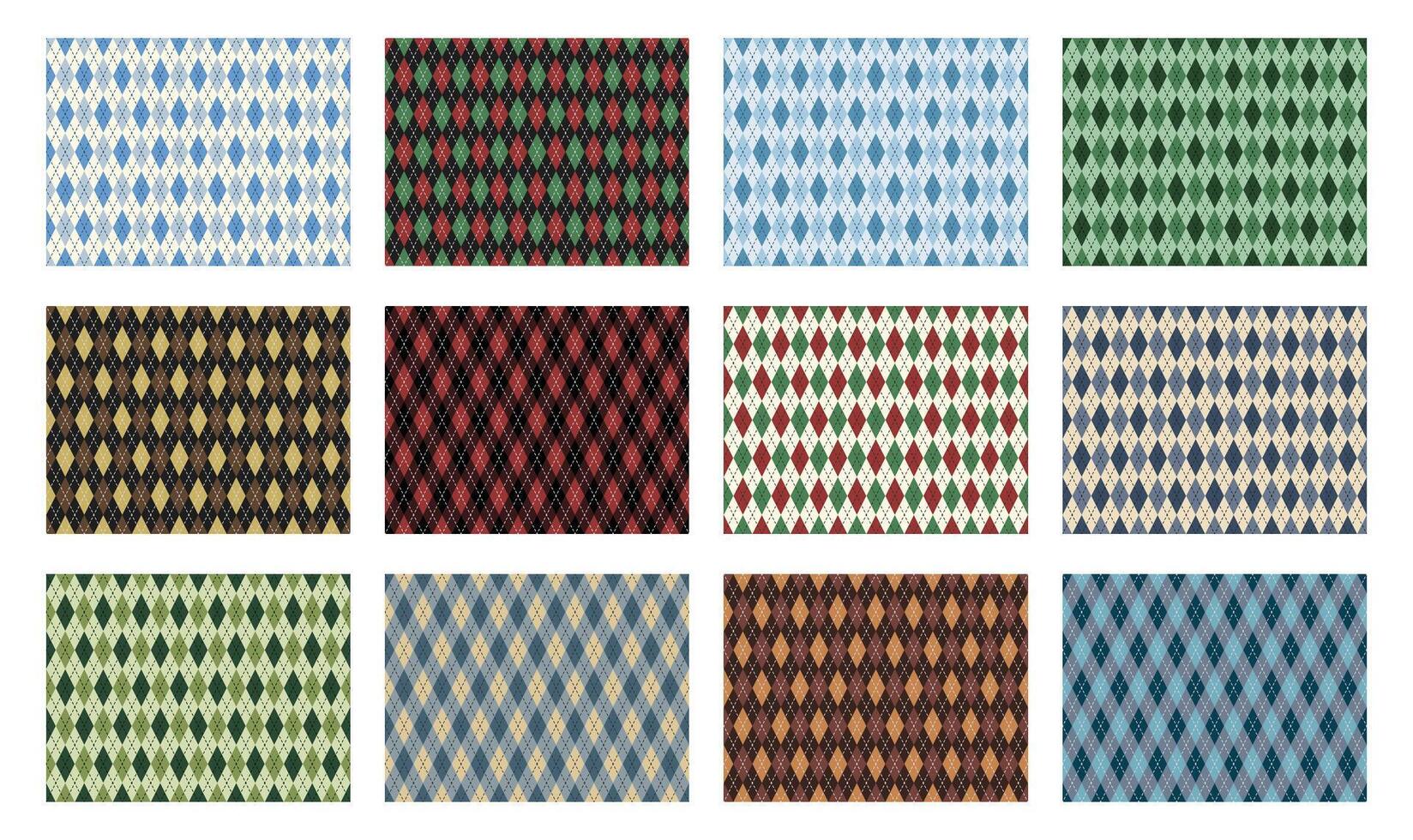 Colorful diamond pattern collection for designs vector