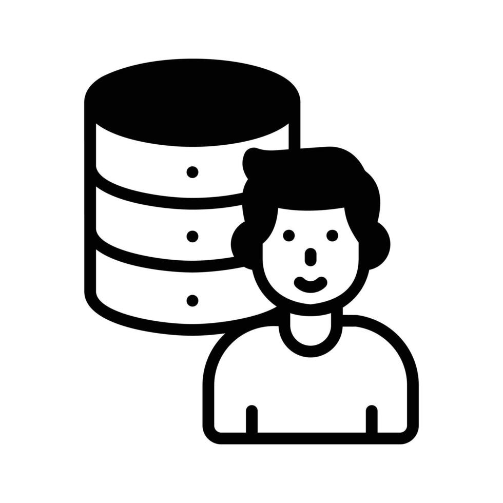 Visually appealing glyph icon of database admin control. vector