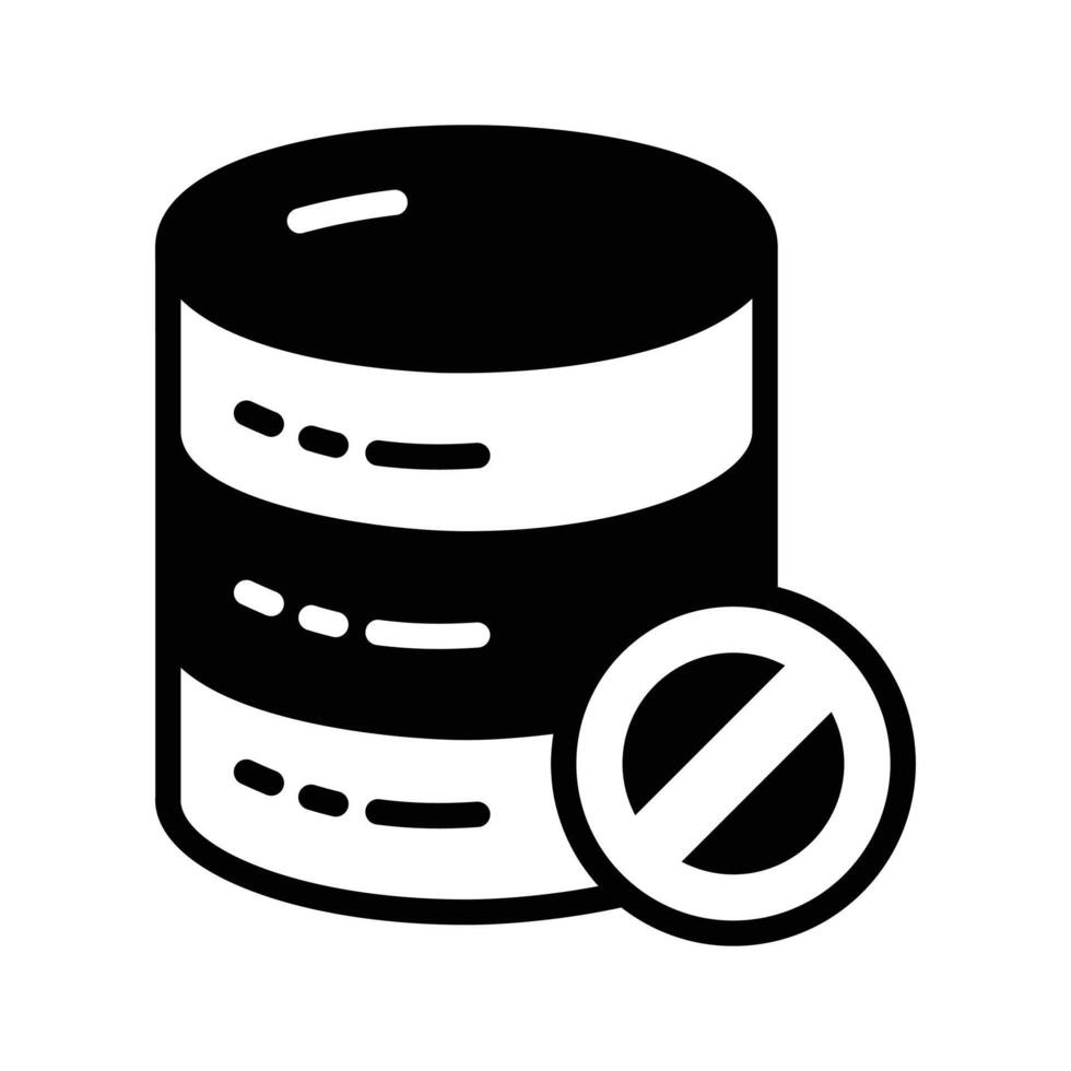 A stylish glyph icon for block database task. vector