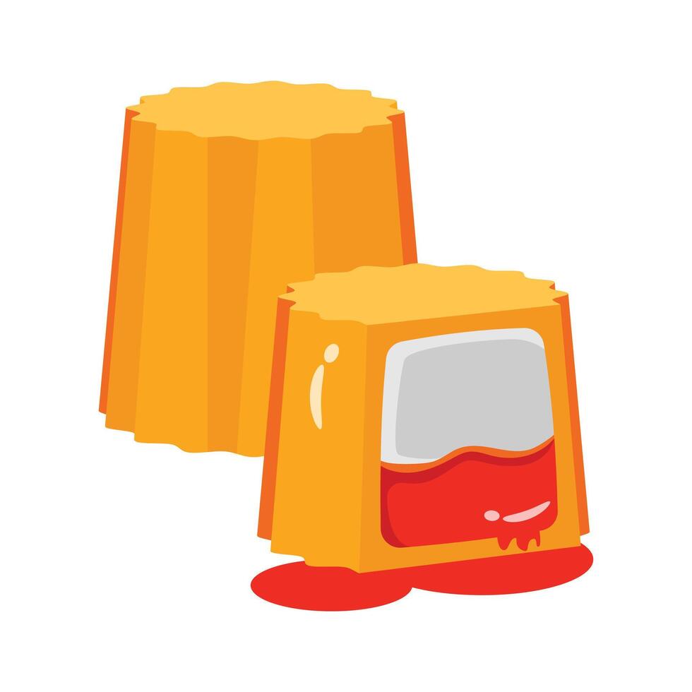 A gooey 2d style icon of caramel chocolate bar vector
