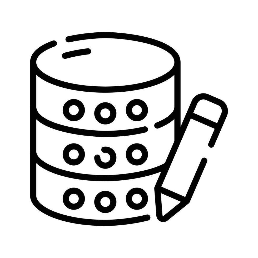 A well crafted linear icon of edit database command vector