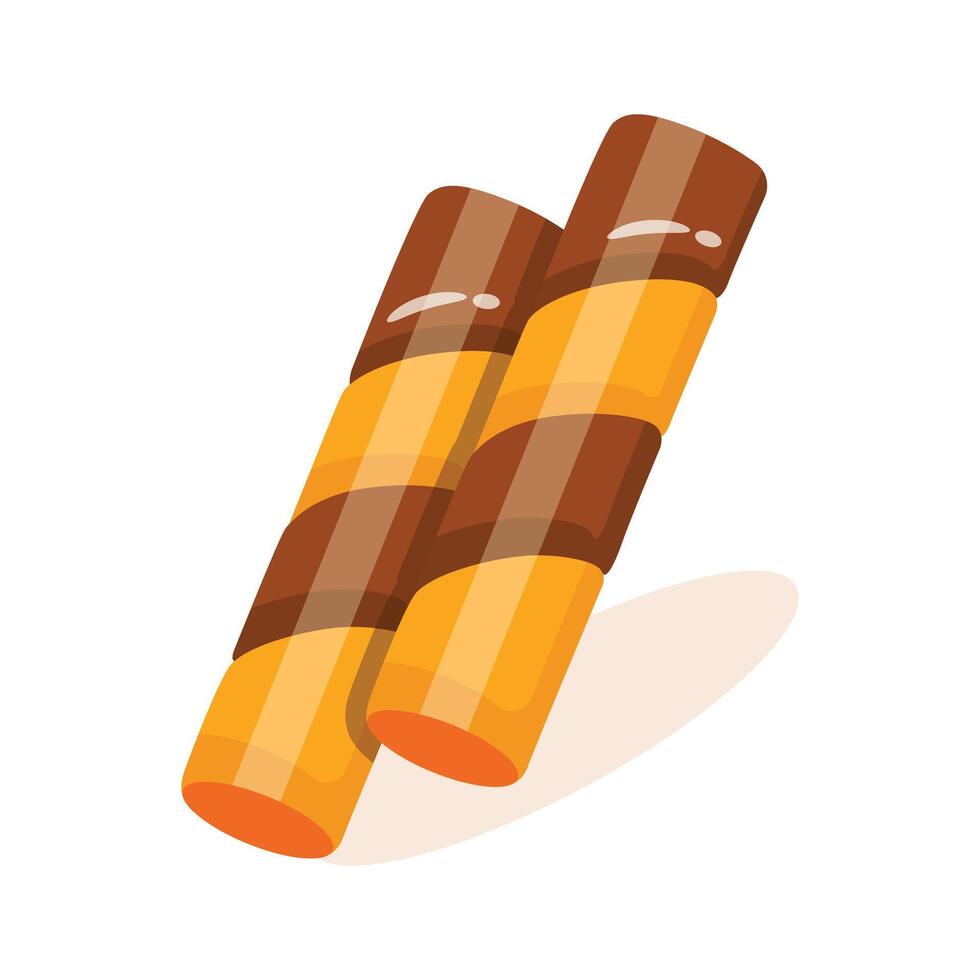 A crispy 2d style icon of waffle sticks combo vector