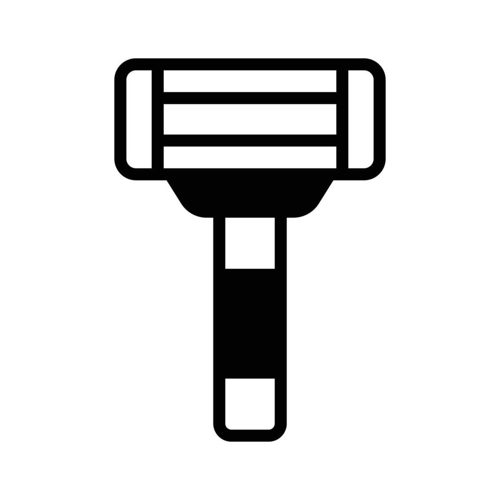 Easy to edit glyph icon of safety shaving razor. vector