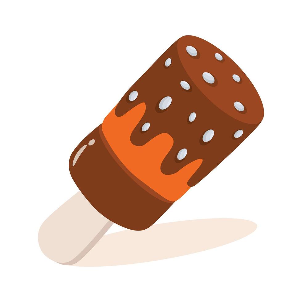 A fun 2d style icon of chocolate lolly pop vector