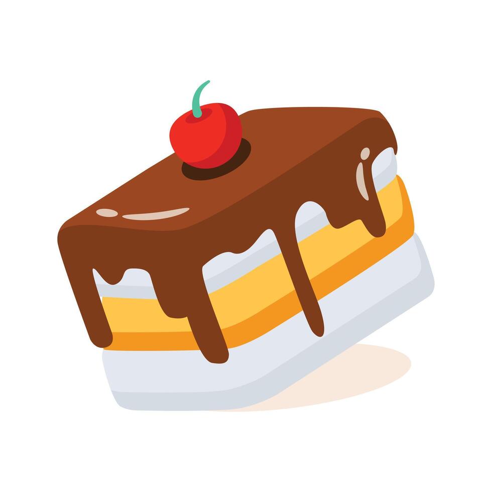 A smooth 2d style icon of chocolate pastry vector