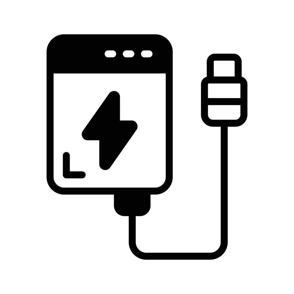Have a look at this power bank glyph icon. vector