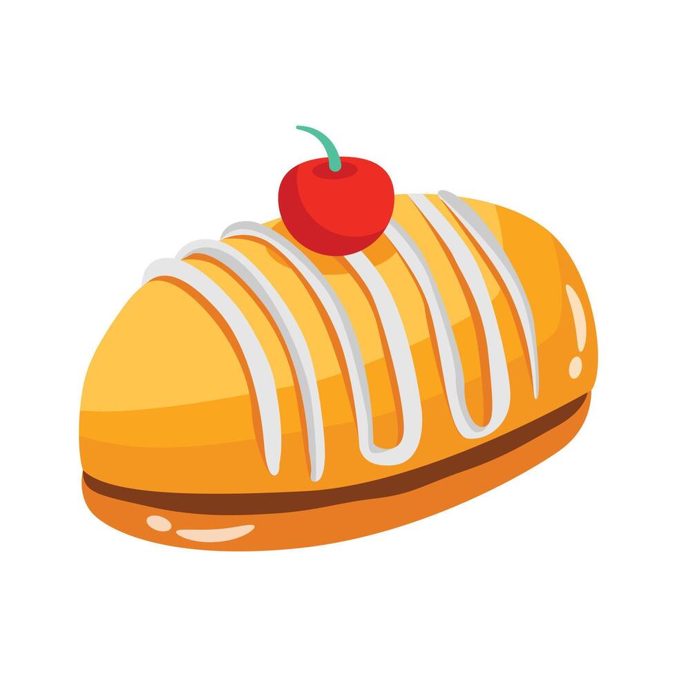 A fluffy 2d style icon of sweet breakfast bread vector
