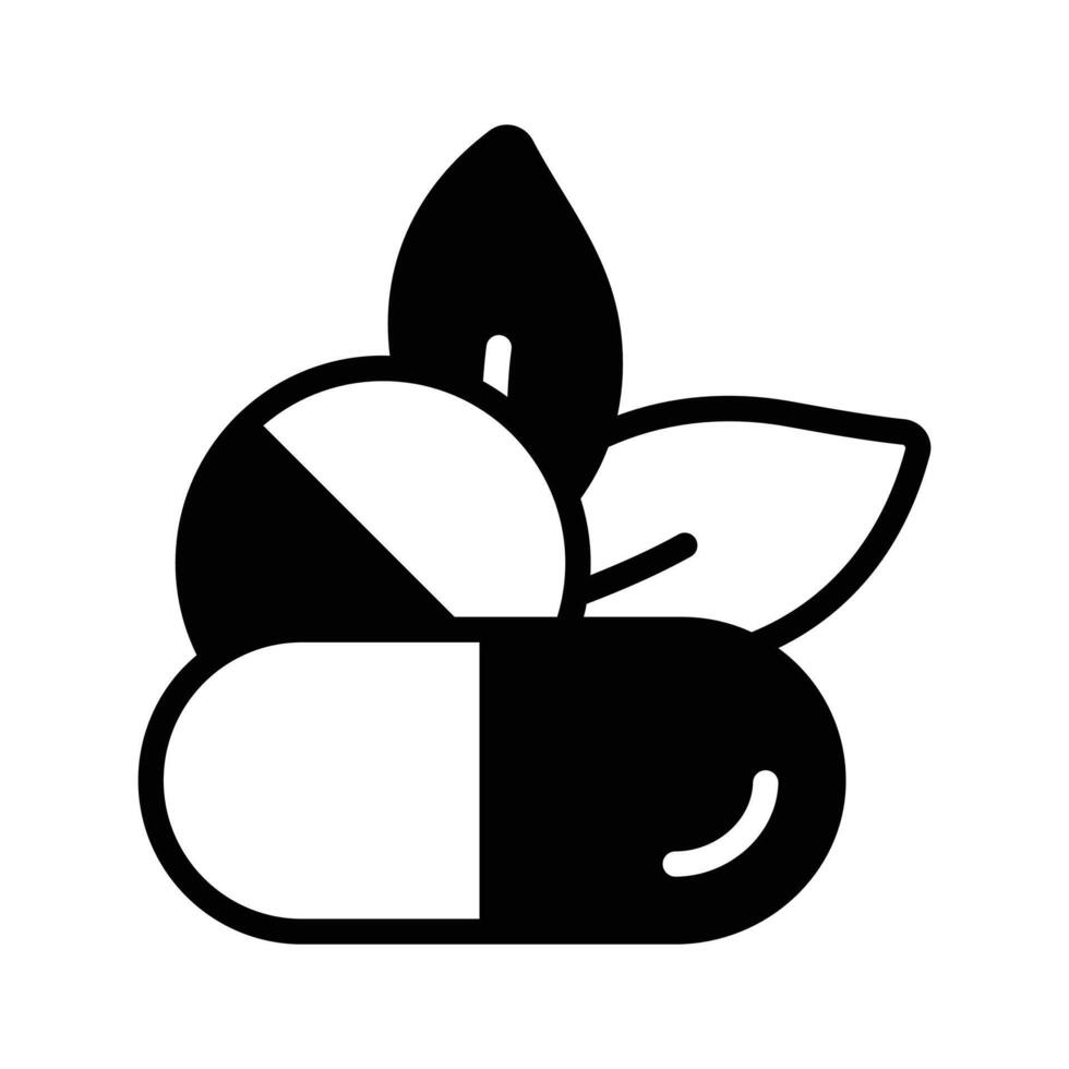 A trendy glyph icon of herbal medicine. vector