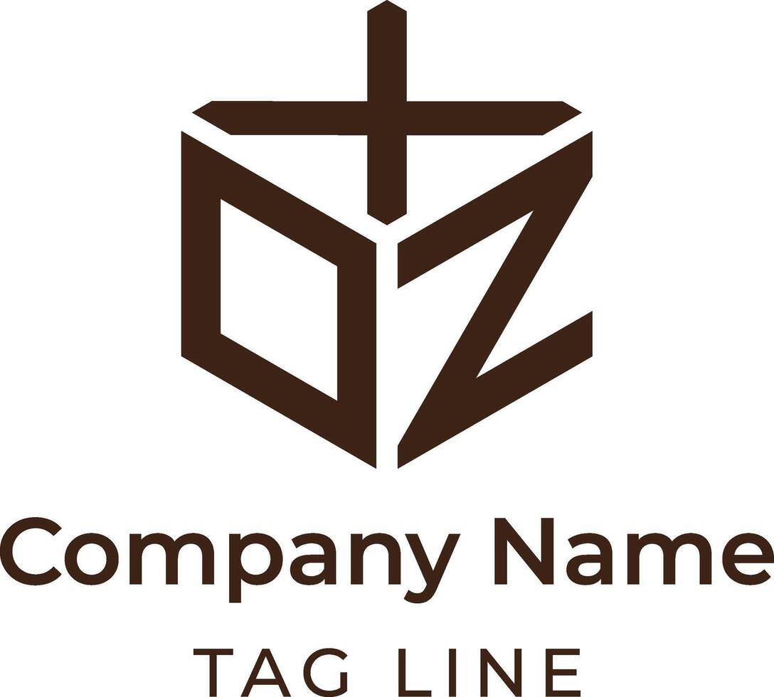 XOZ Letter Logo Design Stylish Three-Letter Monogram Branding vector