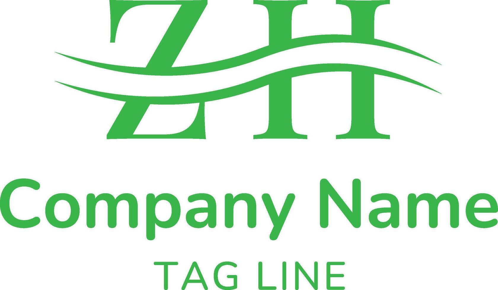 ZH Letter Logo Design Bold Z and H Monogram Branding Concept vector