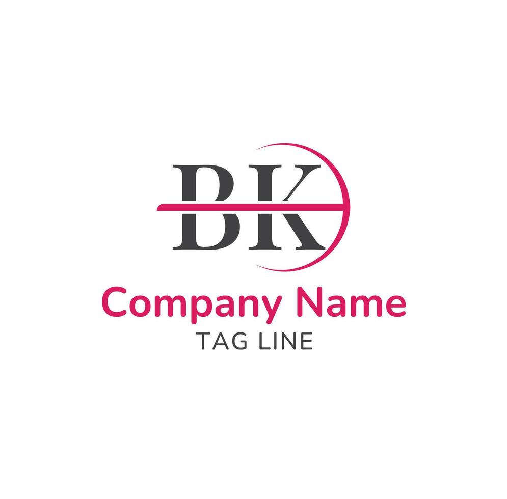 BK Letter Logo Design Modern B and K Monogram Logo Template vector