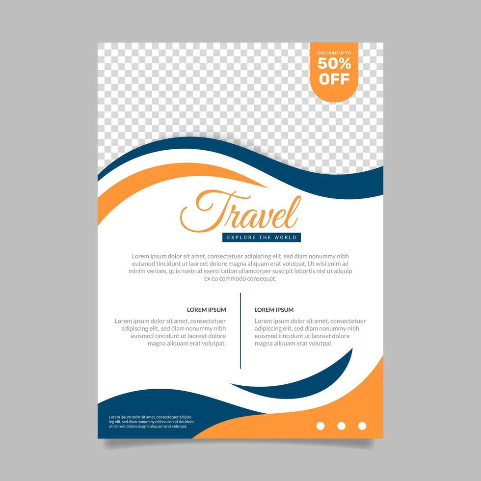 Travel flyer template, tour travel template design, explor flyer, vacation flyer vector