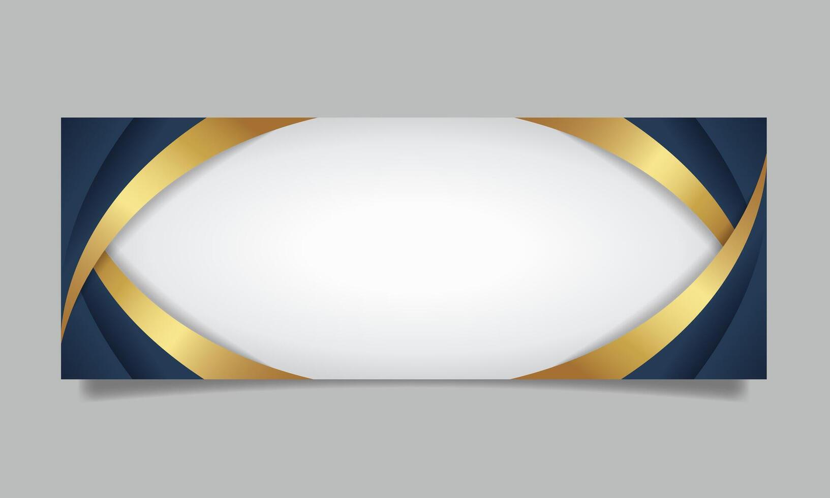 Abstract gradient wave line banner that curves, with a gold and dark blue background. vector