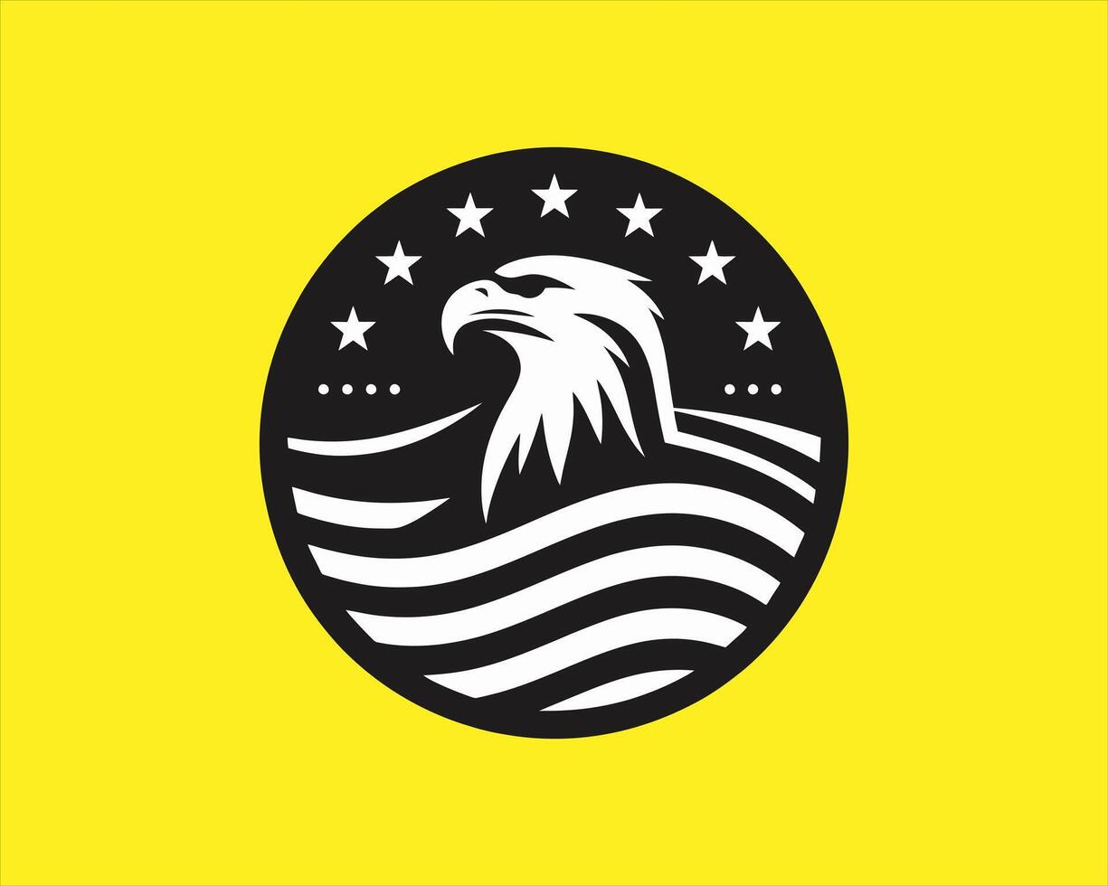 Patriotic american eagle emblem with stars and stripes vector