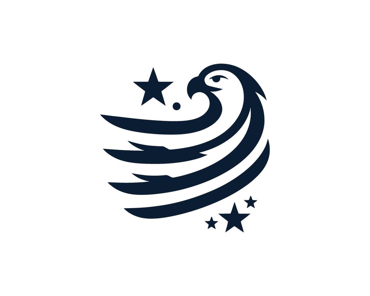 Patriotic eagle crest design with stars and stripes vector