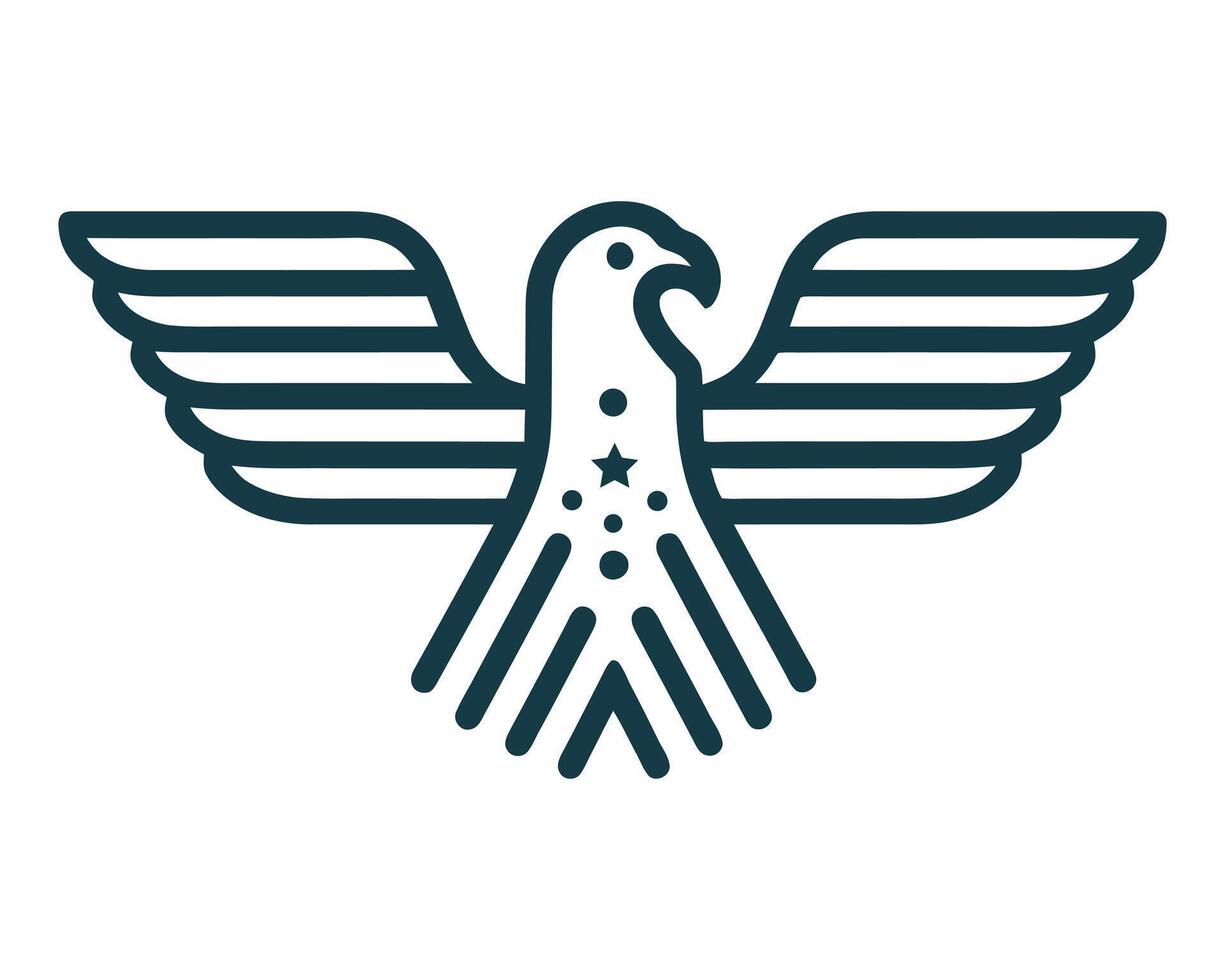 Patriotic eagle crest icon for american symbolism vector