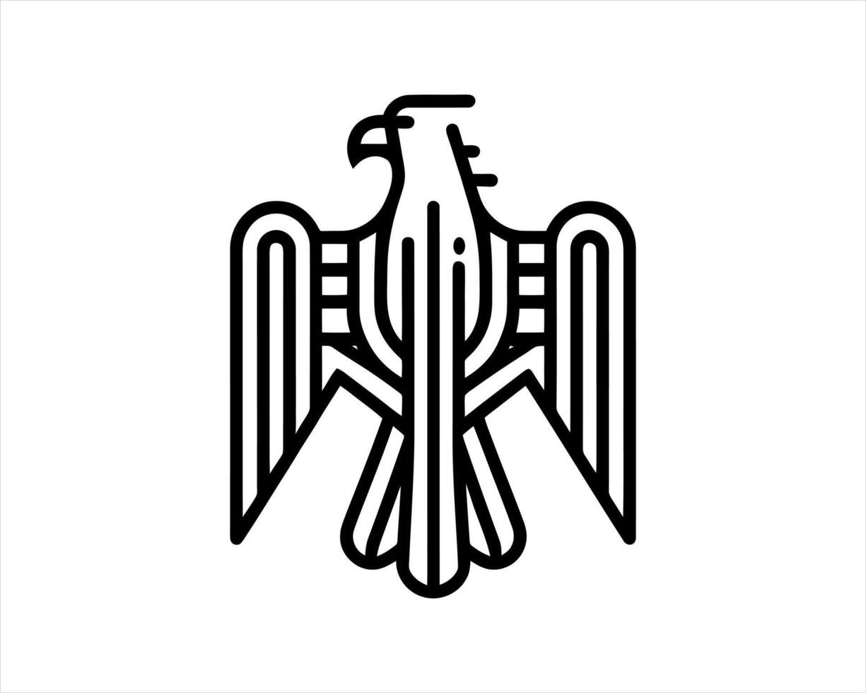 Striking heraldic eagle icon in modern geometric style vector
