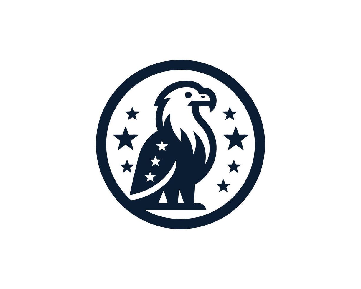 Dynamic Patriotic eagle emblem illustration patriotic vector