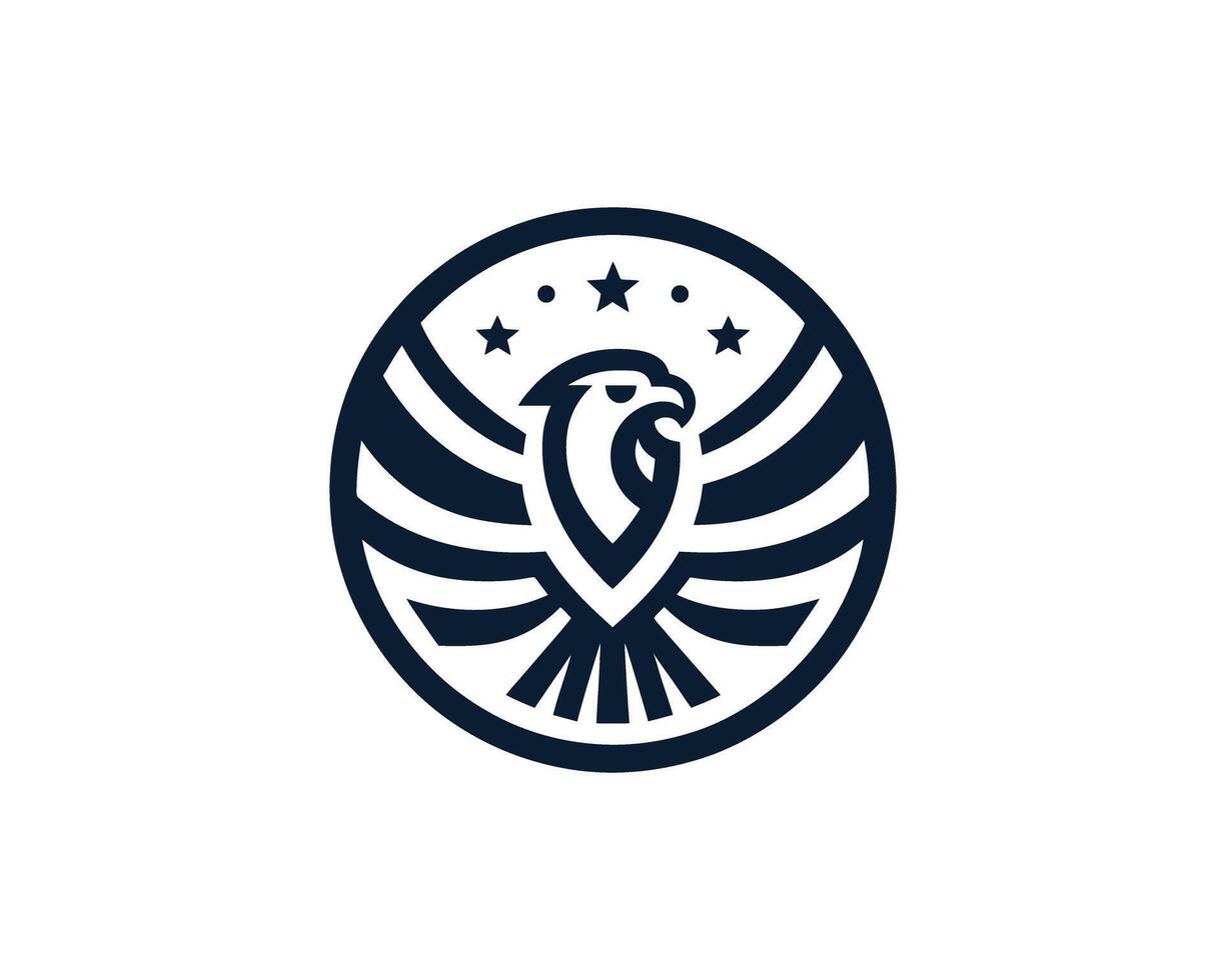Patriotic american eagle emblem design vector