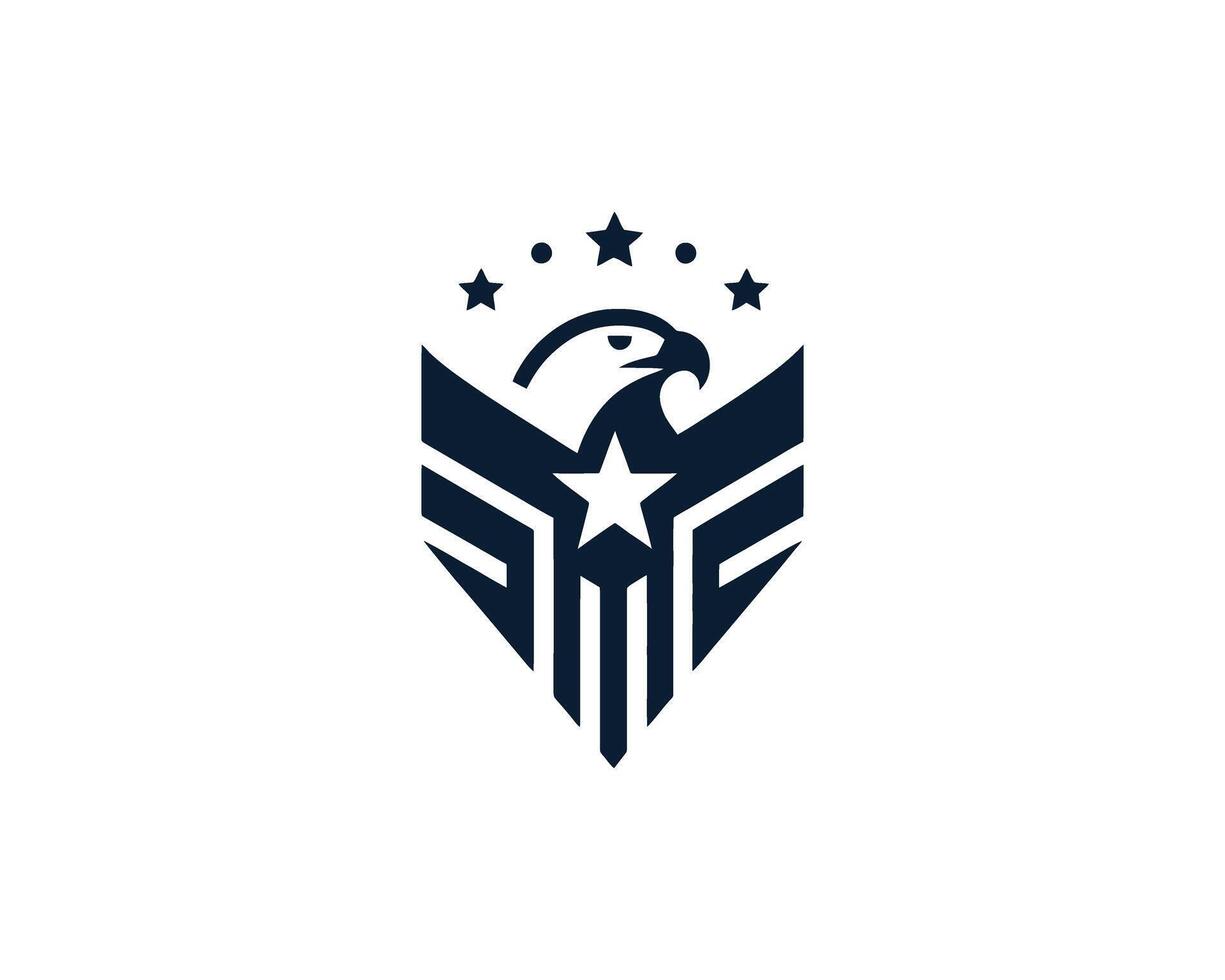 Abstract american eagle shield logo symbol vector