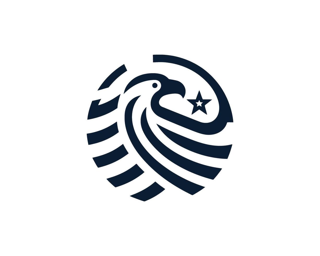 Patriotic eagle circle emblem design vector