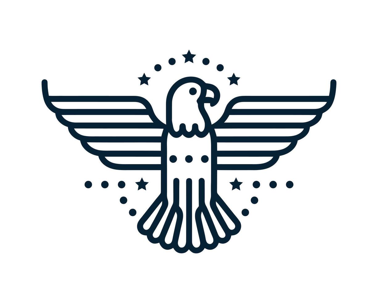 Patriotic american eagle logo emblem illustration vector