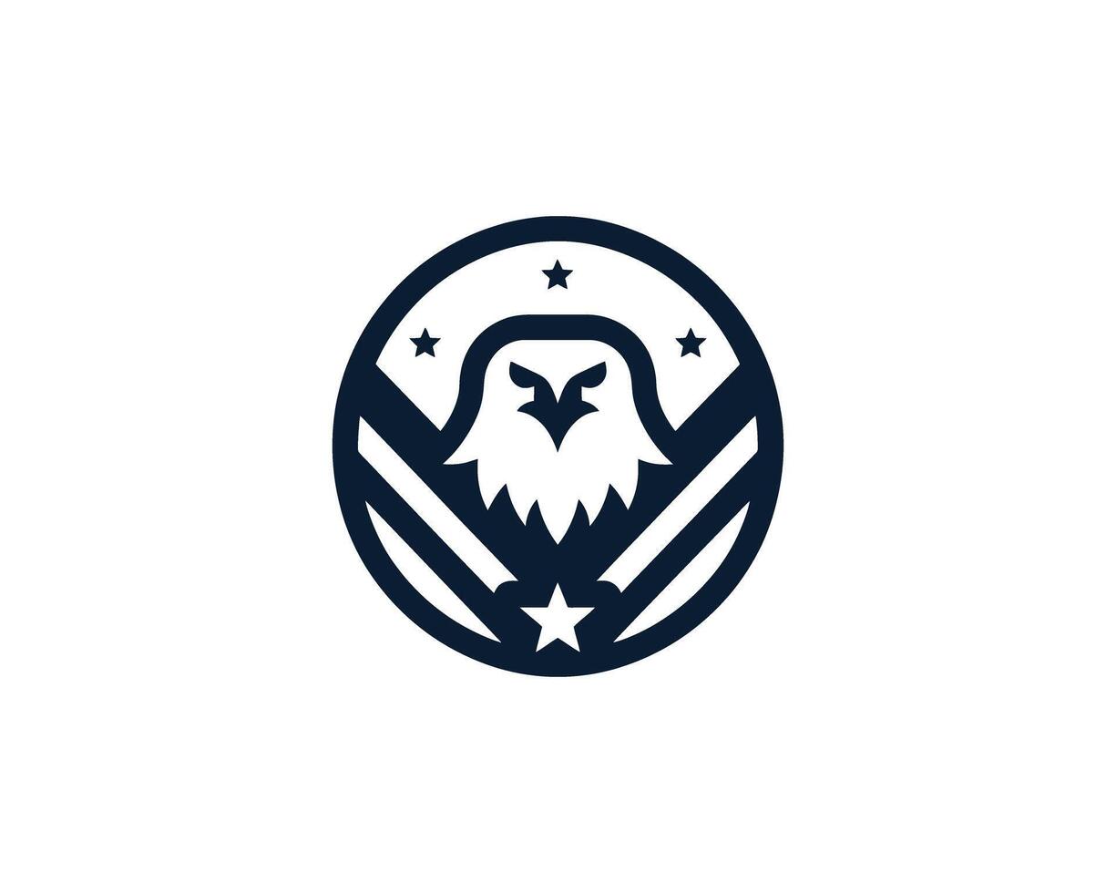 Bold Patriotic eagle emblem illustration patriotic vector