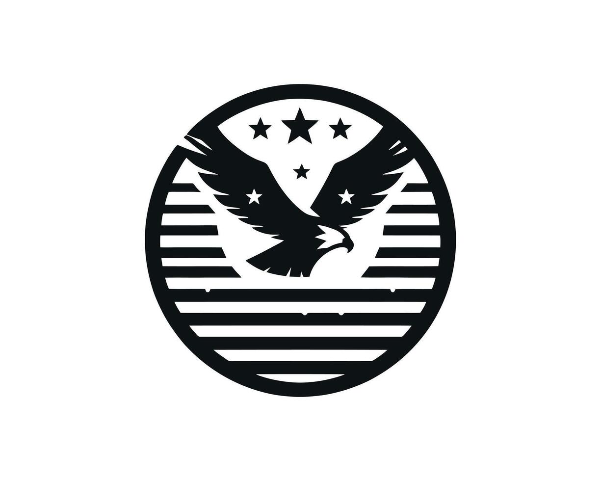 Patriotic eagle emblem american pride icon vector
