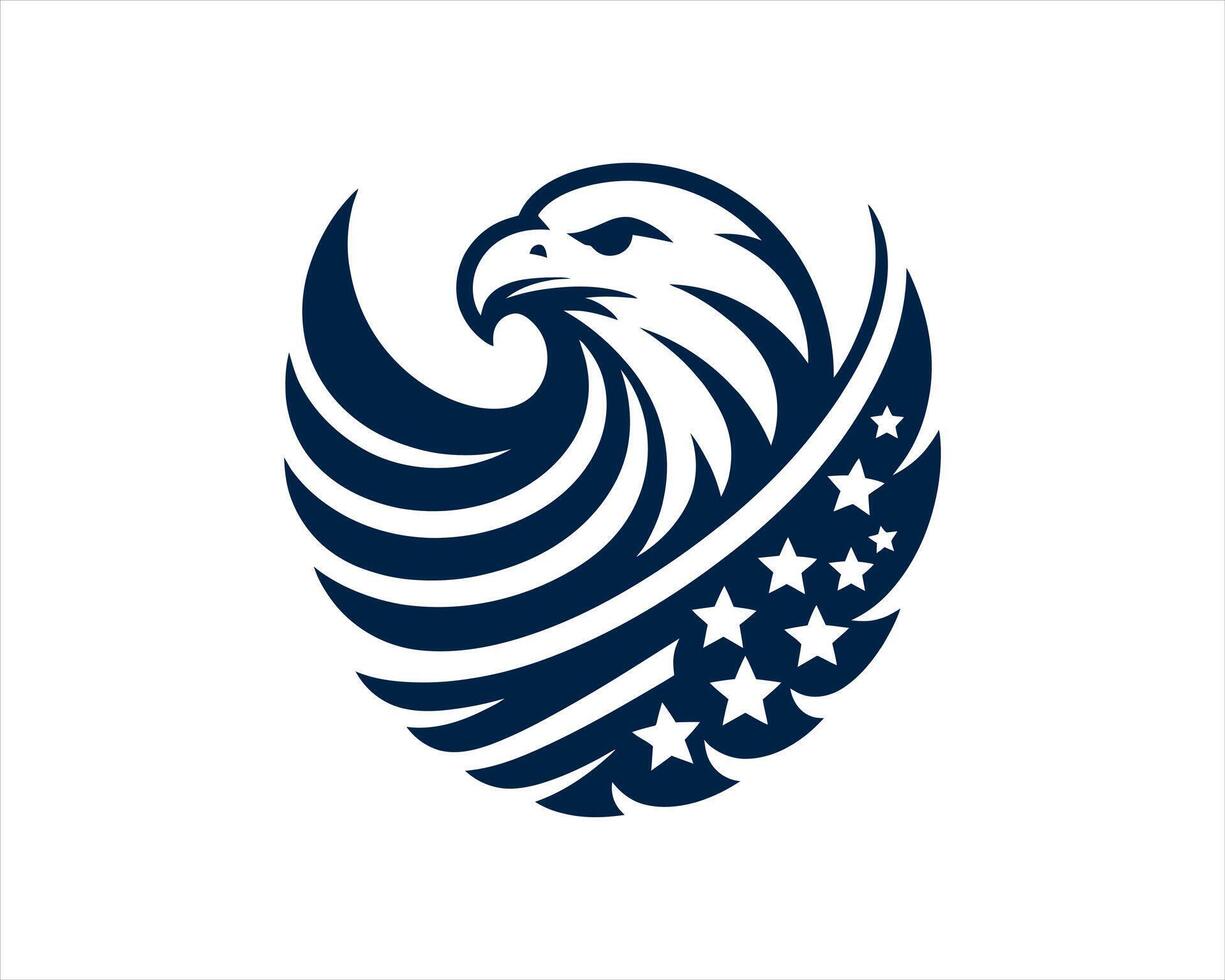 Bold Patriotic eagle logo emblem design patriotic vector