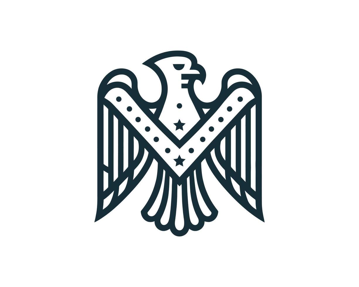 Stylized american eagle icon with stars and stripes vector
