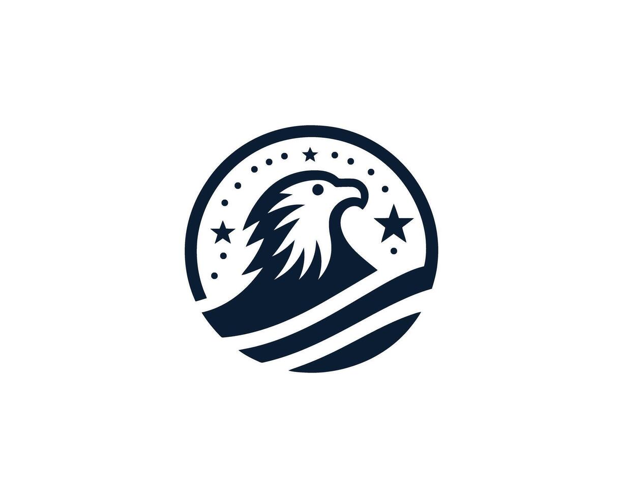 Patriotic eagle crest logo design vector