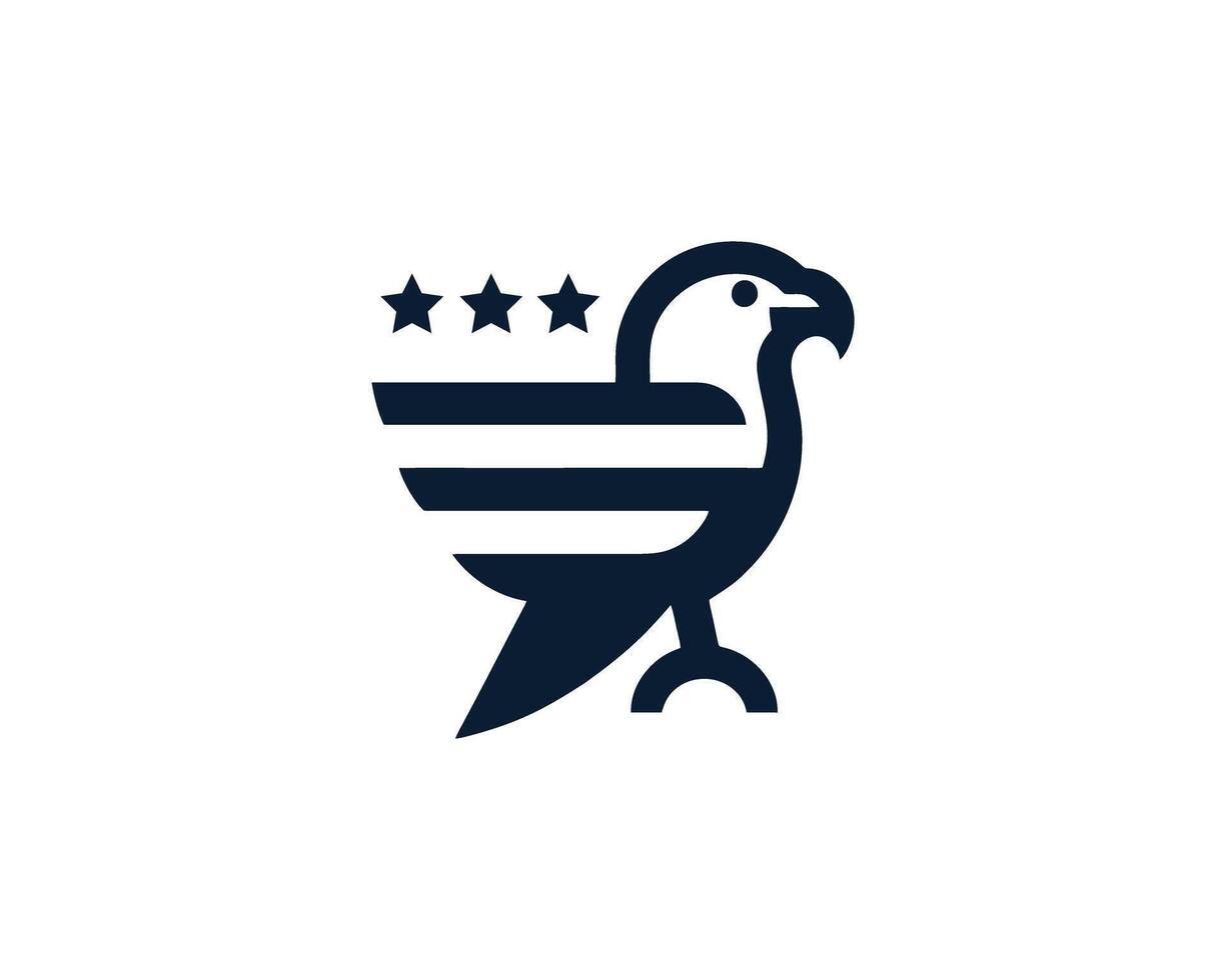 Patriotic eagle design with stars and stripes vector