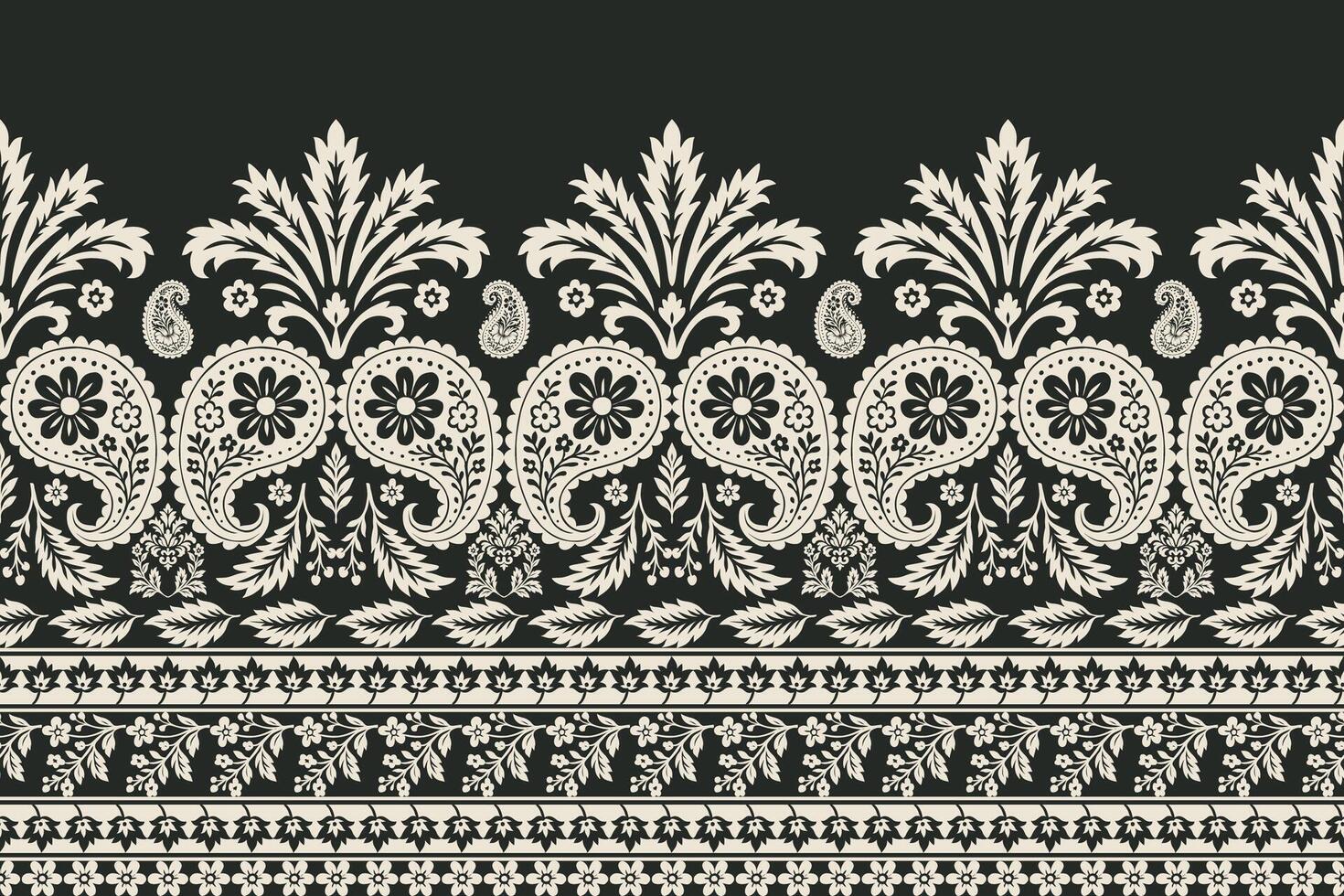 Floral pattern design in black and white vector