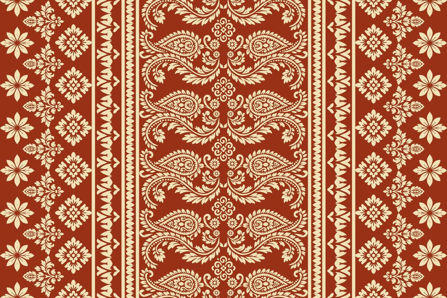 Floral pattern on red background vector