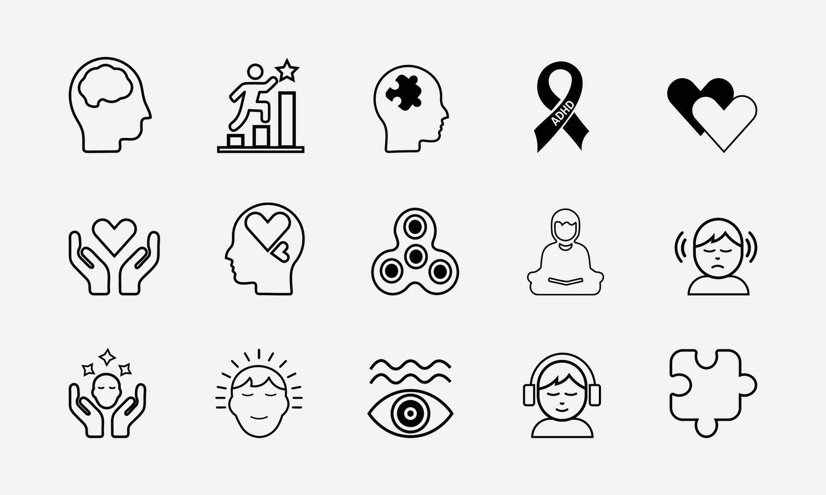 Mental Health and Wellness Icons vector