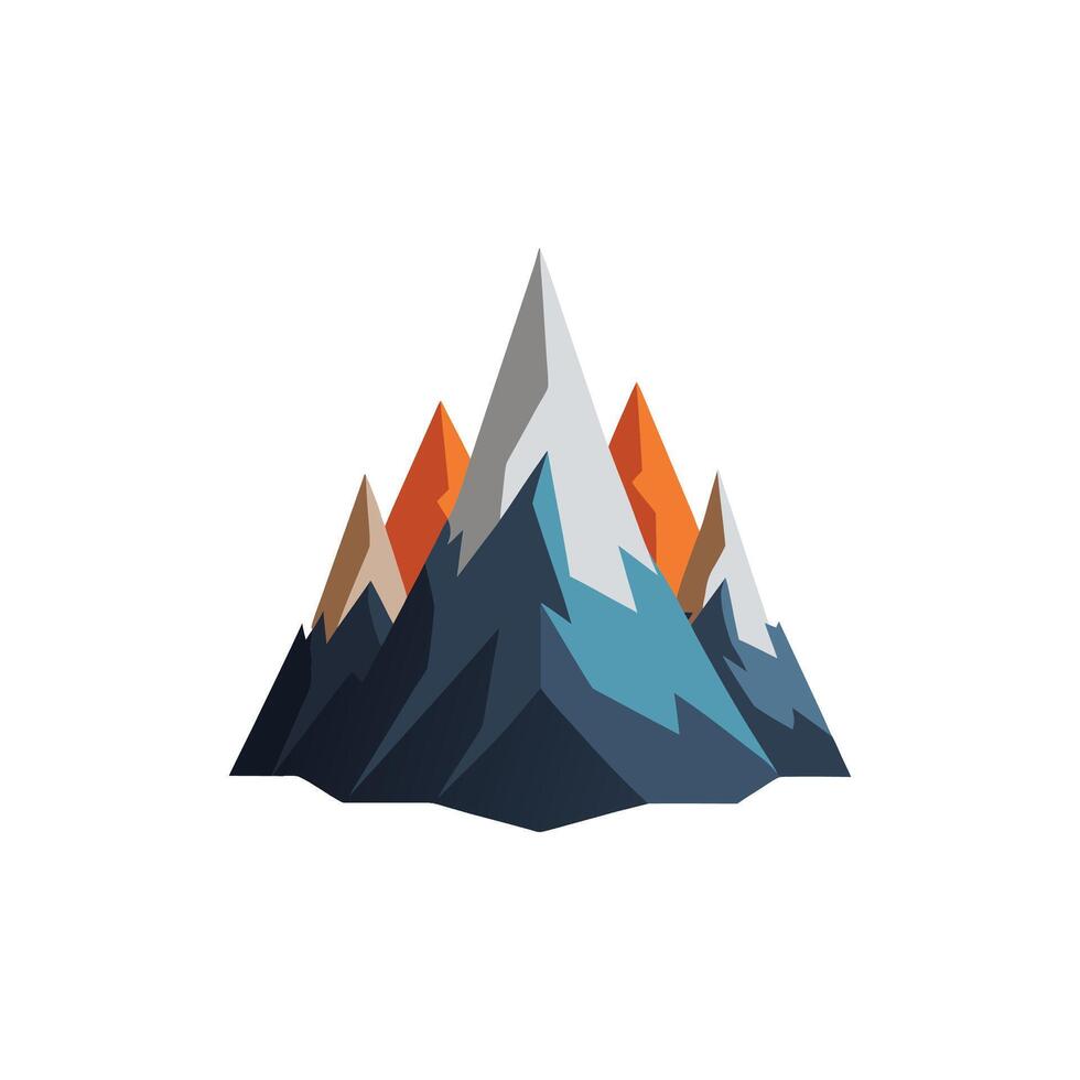Majestic Peaks Mountain Illustration Design vector