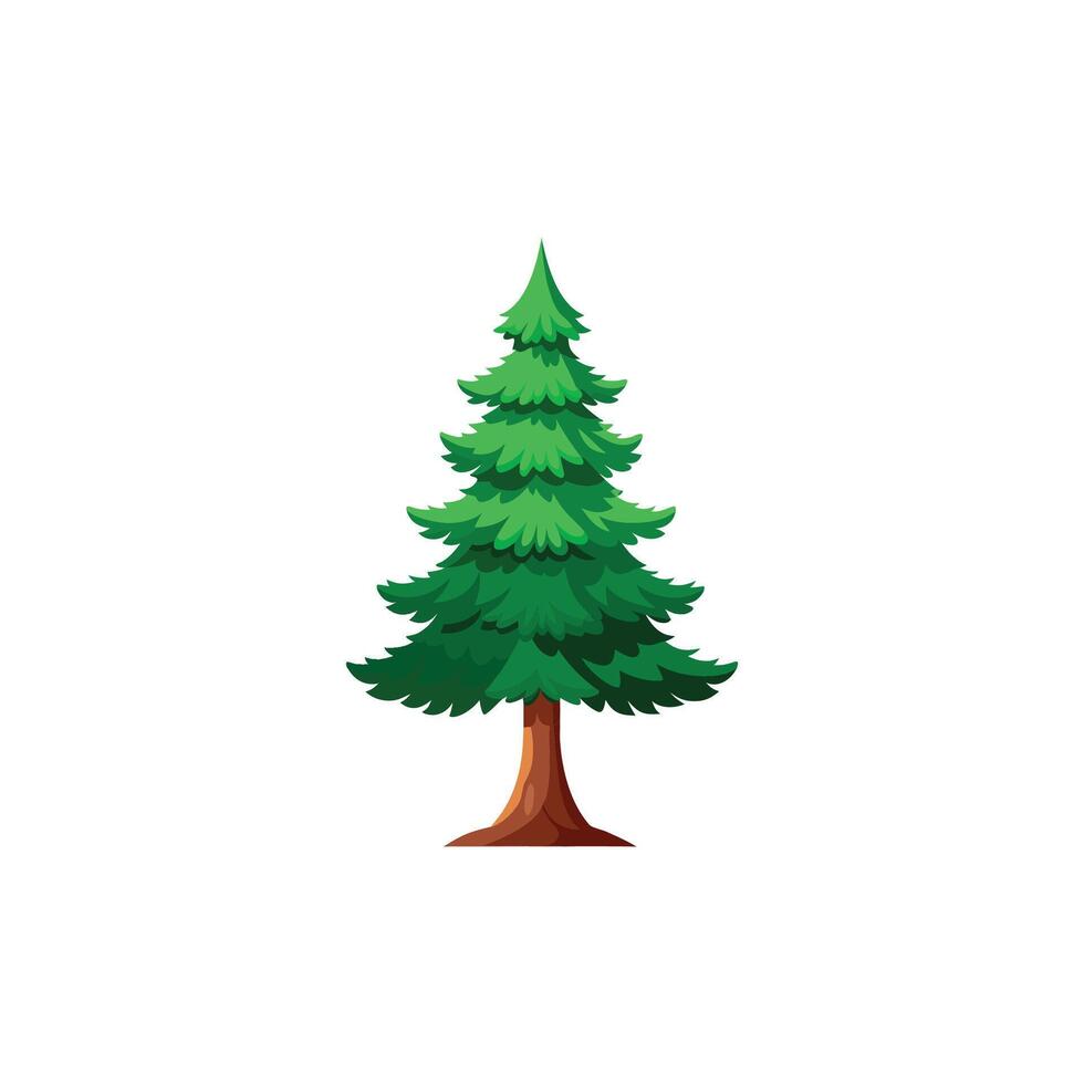 Tall Pine Tree Illustration with Clean Background vector