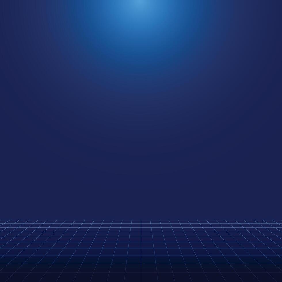 Abstract grid floor perspective dark background vector